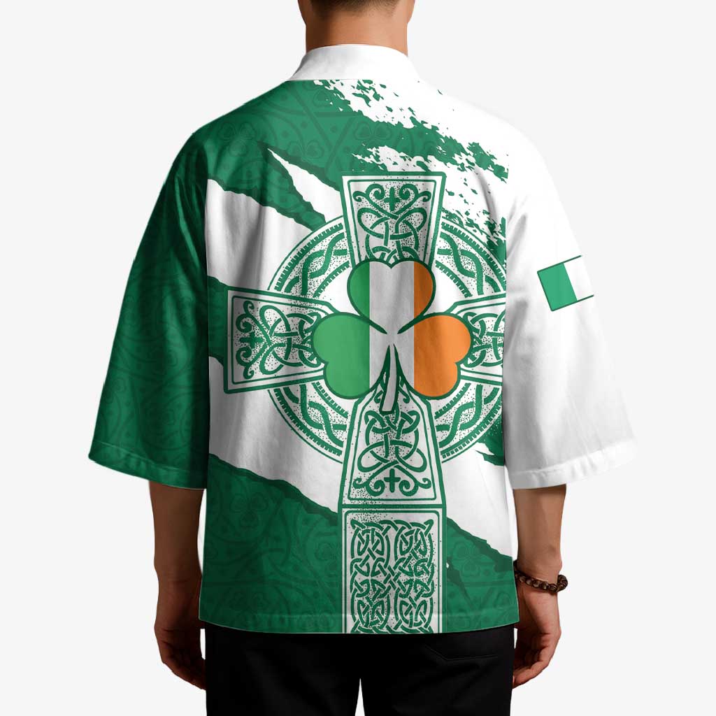 Ireland Celtic Cross Kimono Irish Flag Shamrock - Wonder Print Shop