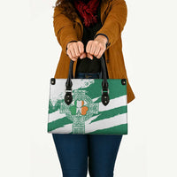Ireland Celtic Cross Leather Bag Irish Flag Shamrock - Wonder Print Shop