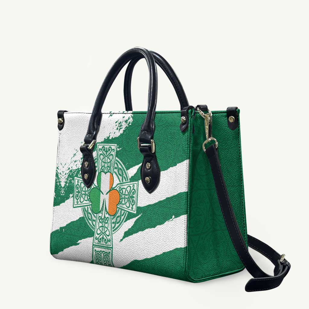 Ireland Celtic Cross Leather Bag Irish Flag Shamrock - Wonder Print Shop