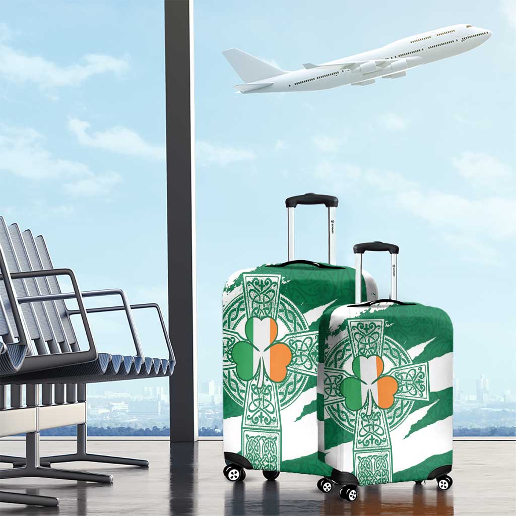 Ireland Celtic Cross Luggage Cover Irish Flag Shamrock - Wonder Print Shop