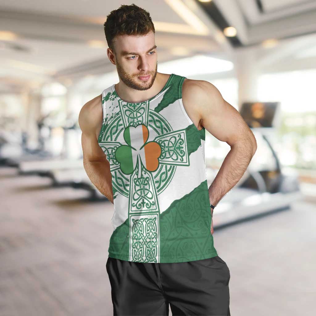 Ireland Celtic Cross Men Tank Top Irish Flag Shamrock - Wonder Print Shop