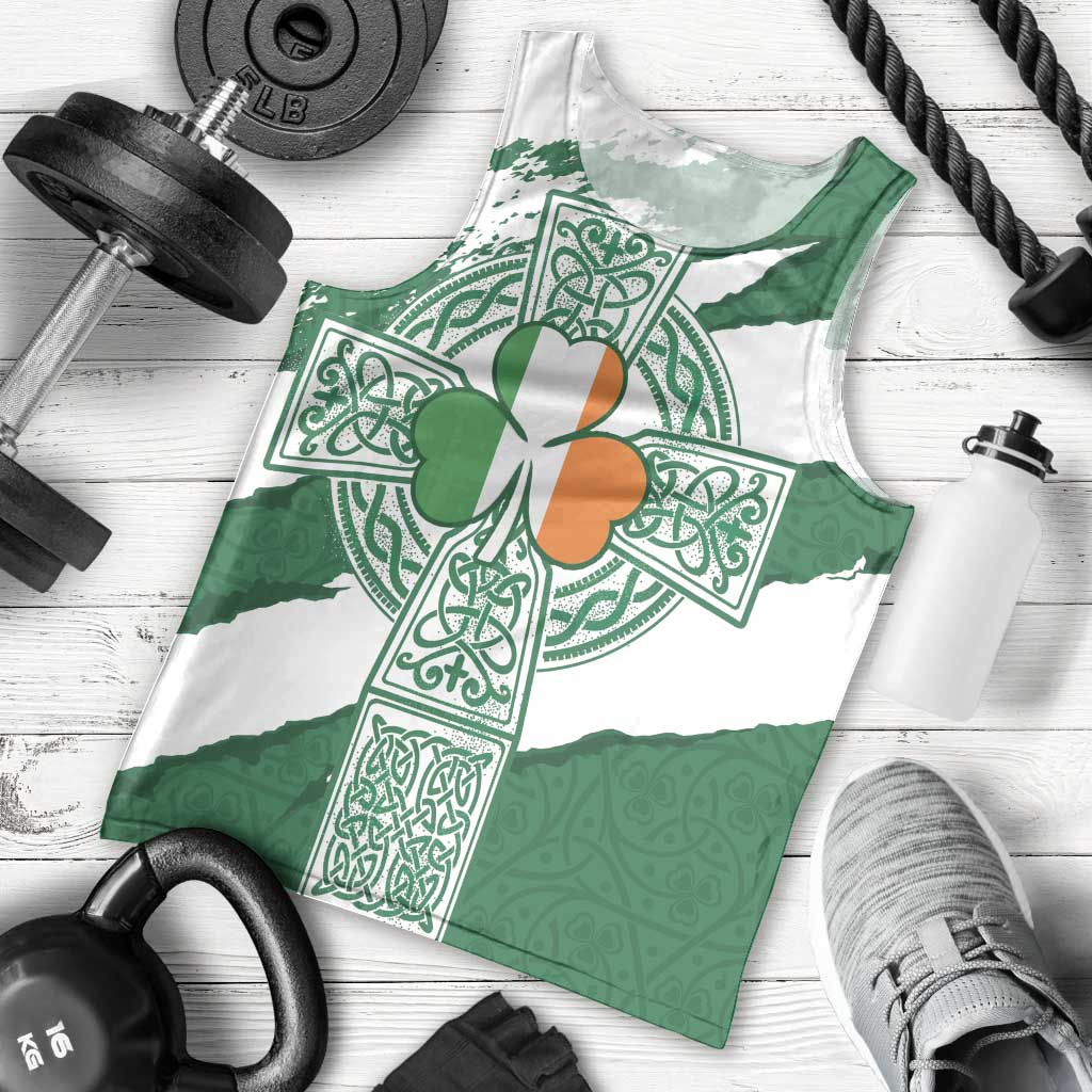 Ireland Celtic Cross Men Tank Top Irish Flag Shamrock - Wonder Print Shop