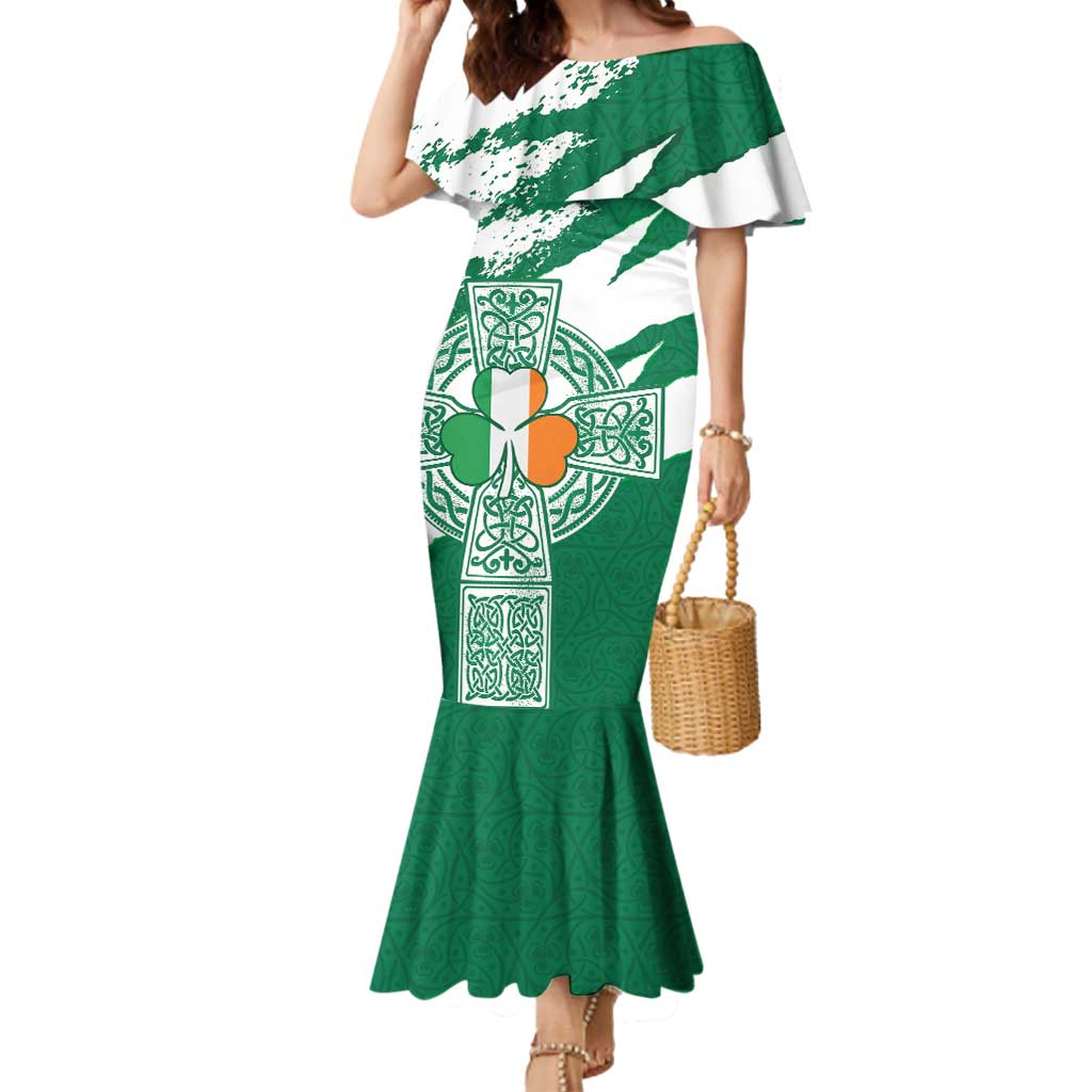 Ireland Celtic Cross Mermaid Dress Irish Flag Shamrock - Wonder Print Shop