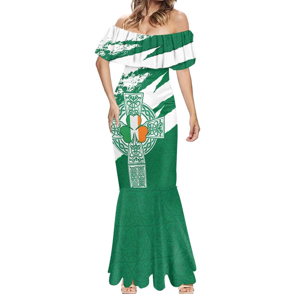 Ireland Celtic Cross Mermaid Dress Irish Flag Shamrock - Wonder Print Shop