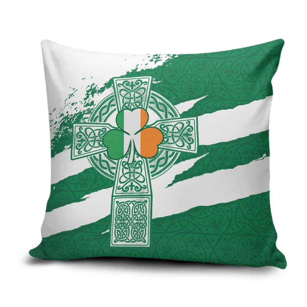 Ireland Celtic Cross Pillow Cover Irish Flag Shamrock - Wonder Print Shop