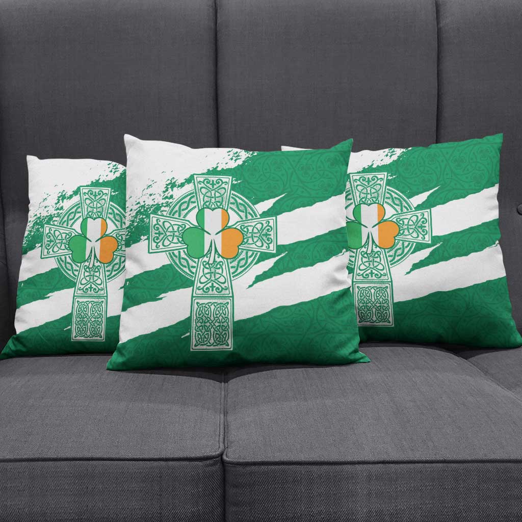 Ireland Celtic Cross Pillow Cover Irish Flag Shamrock - Wonder Print Shop
