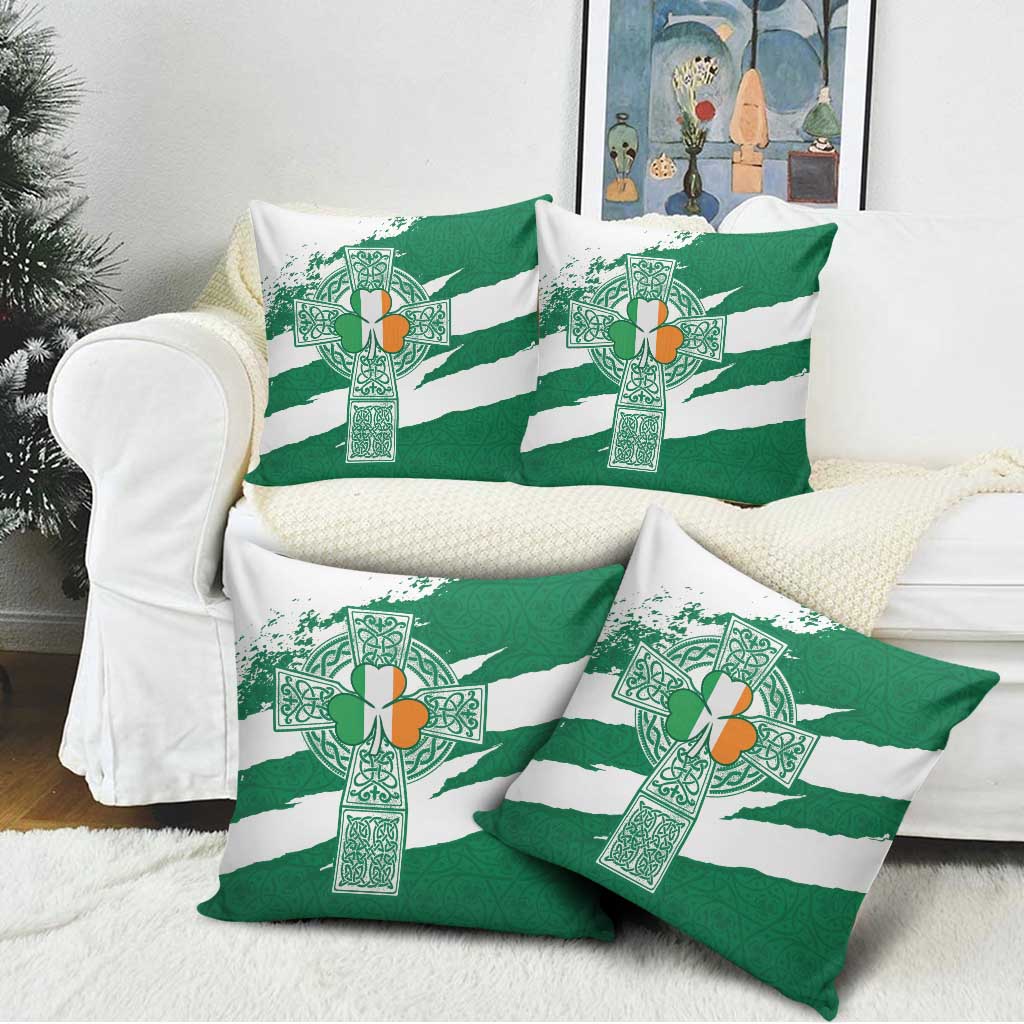 Ireland Celtic Cross Pillow Cover Irish Flag Shamrock - Wonder Print Shop