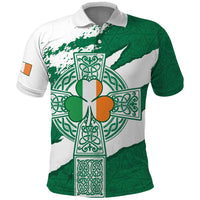 Ireland Celtic Cross Polo Shirt Irish Flag Shamrock - Wonder Print Shop