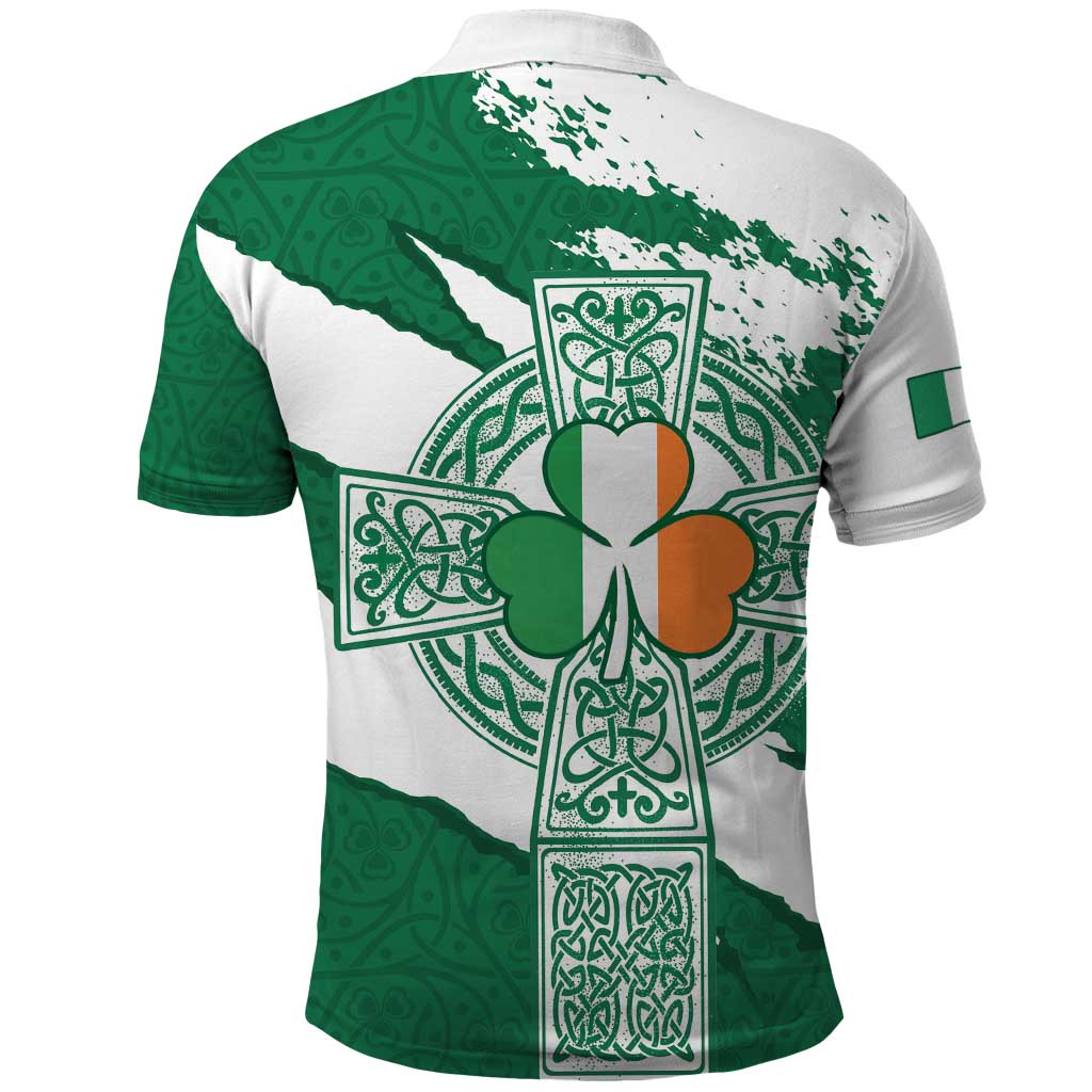 Ireland Celtic Cross Polo Shirt Irish Flag Shamrock - Wonder Print Shop