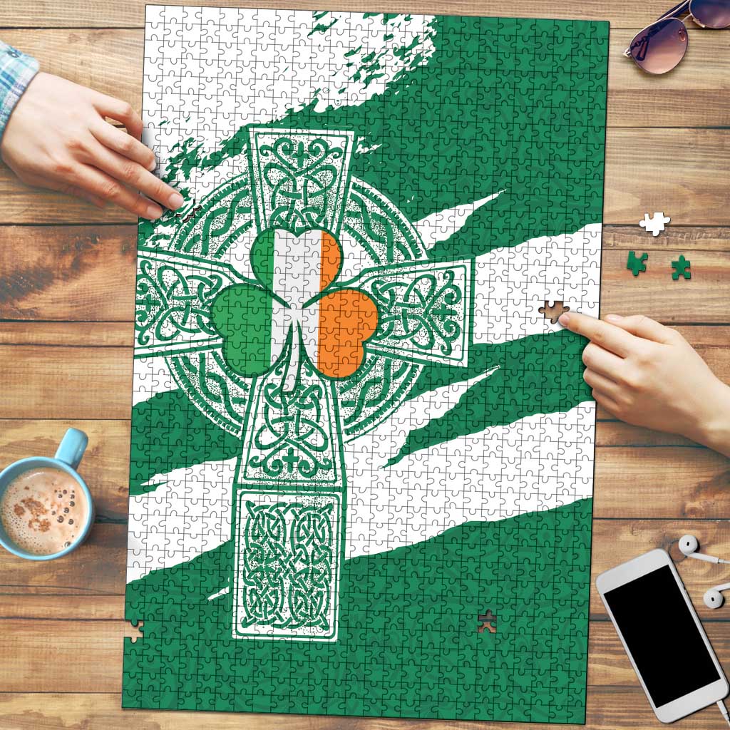 Ireland Celtic Cross Puzzle Irish Flag Shamrock - Wonder Print Shop