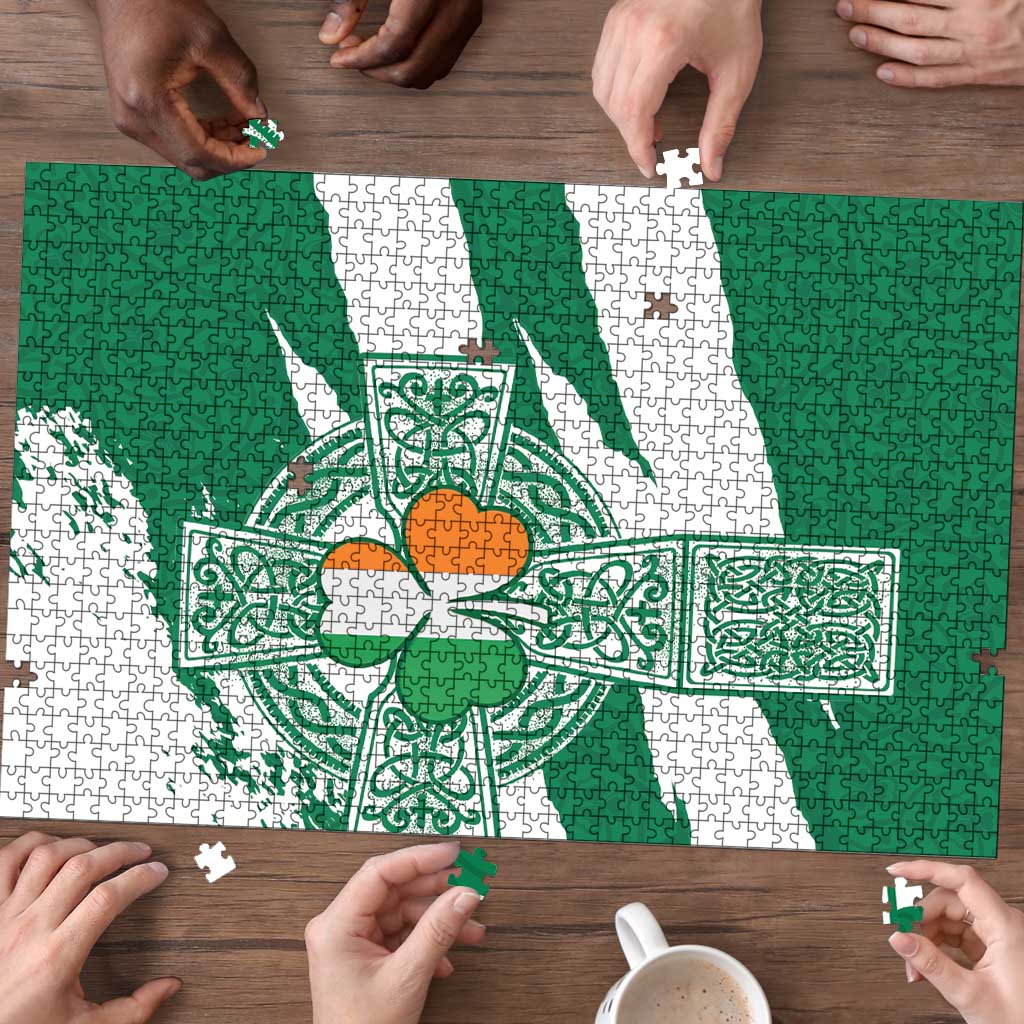 Ireland Celtic Cross Puzzle Irish Flag Shamrock - Wonder Print Shop
