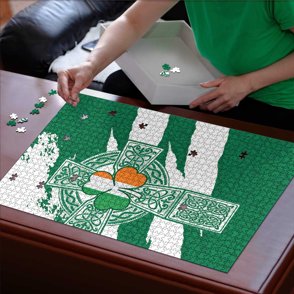 Ireland Celtic Cross Puzzle Irish Flag Shamrock - Wonder Print Shop