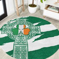 Ireland Celtic Cross Round Carpet Irish Flag Shamrock - Wonder Print Shop