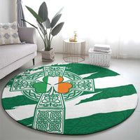 Ireland Celtic Cross Round Carpet Irish Flag Shamrock - Wonder Print Shop