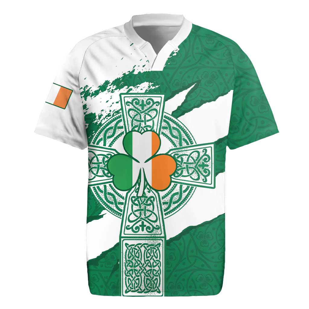 Ireland Celtic Cross Rugby Jersey Irish Flag Shamrock - Wonder Print Shop