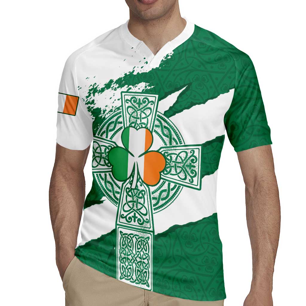 Ireland Celtic Cross Rugby Jersey Irish Flag Shamrock - Wonder Print Shop