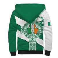 Ireland Celtic Cross Sherpa Hoodie Irish Flag Shamrock - Wonder Print Shop