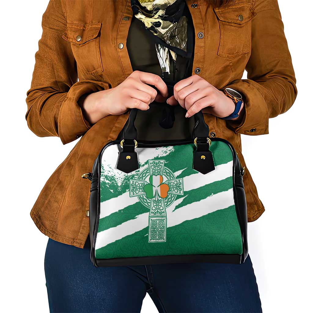 Ireland Celtic Cross Shoulder Handbag Irish Flag Shamrock - Wonder Print Shop