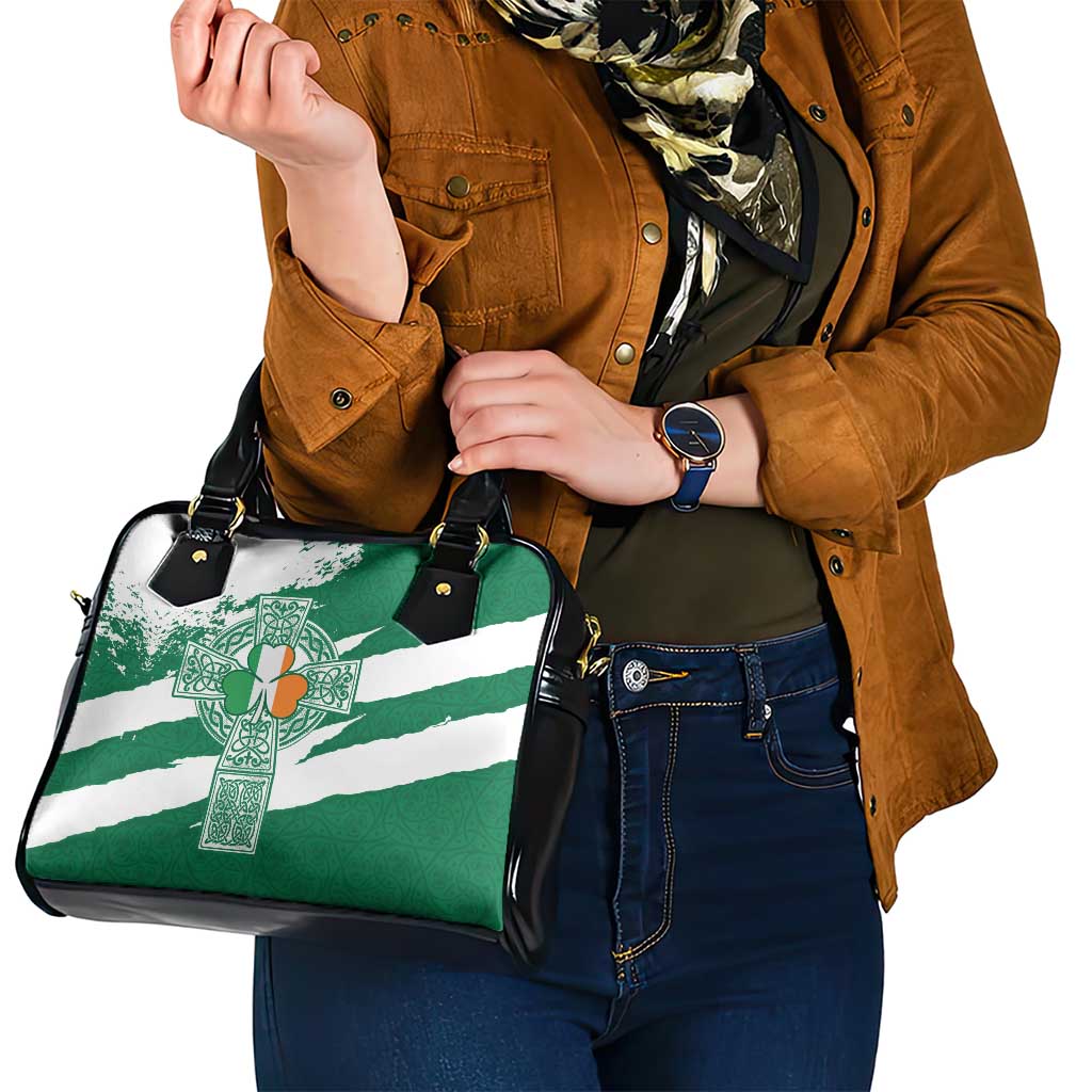 Ireland Celtic Cross Shoulder Handbag Irish Flag Shamrock - Wonder Print Shop