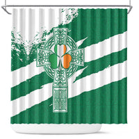 Ireland Celtic Cross Shower Curtain Irish Flag Shamrock - Wonder Print Shop
