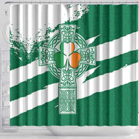 Ireland Celtic Cross Shower Curtain Irish Flag Shamrock - Wonder Print Shop