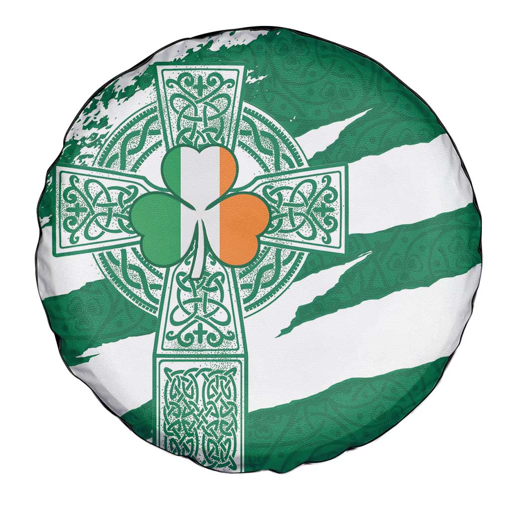 Ireland Celtic Cross Spare Tire Cover Irish Flag Shamrock - Wonder Print Shop
