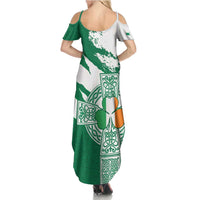Ireland Celtic Cross Summer Maxi Dress Irish Flag Shamrock - Wonder Print Shop