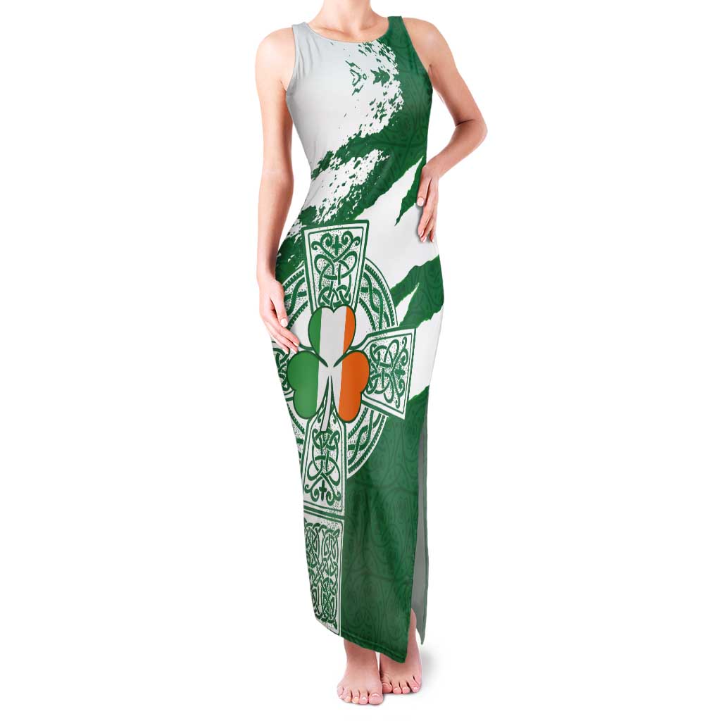 Ireland Celtic Cross Tank Maxi Dress Irish Flag Shamrock - Wonder Print Shop