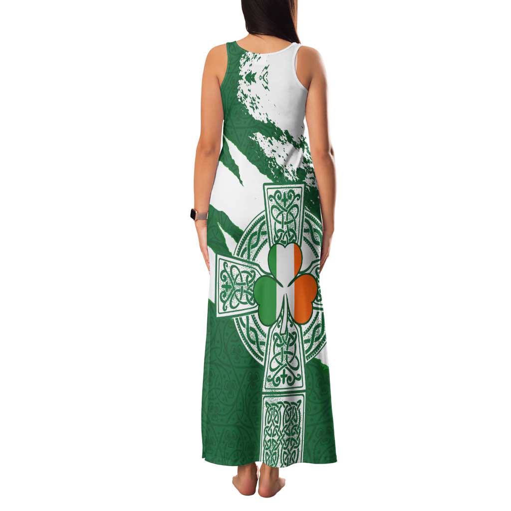 Ireland Celtic Cross Tank Maxi Dress Irish Flag Shamrock - Wonder Print Shop