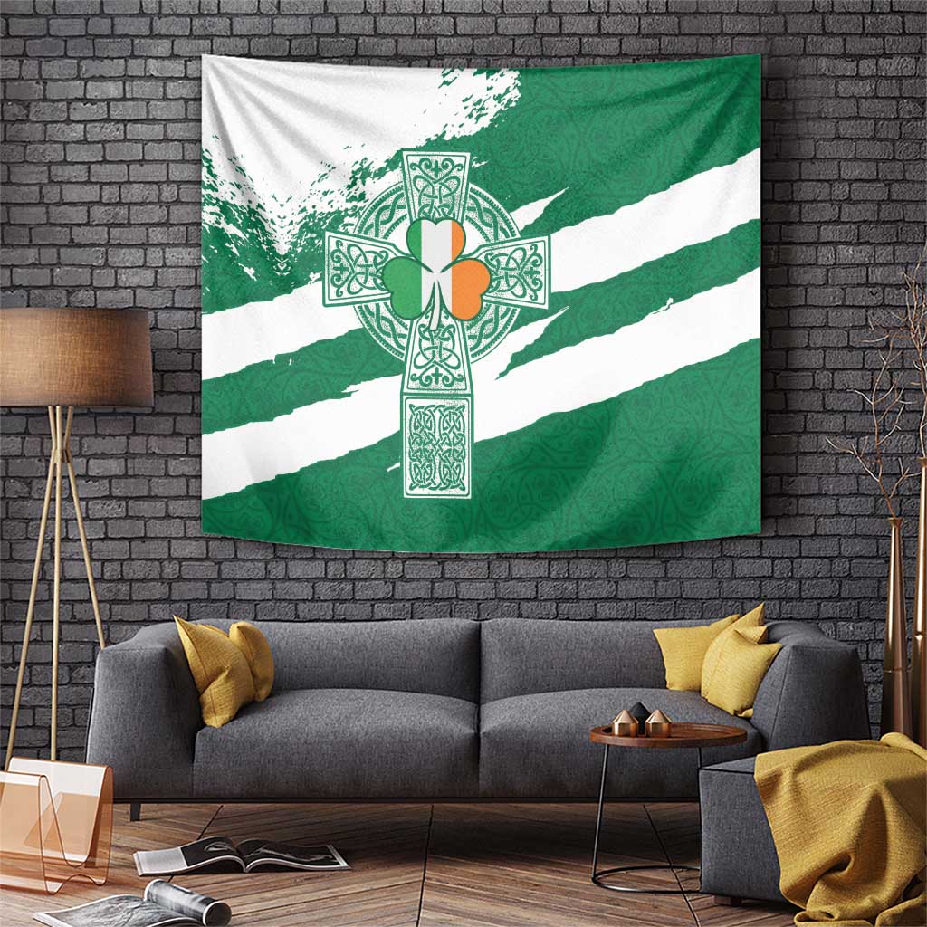 Ireland Celtic Cross Tapestry Irish Flag Shamrock - Wonder Print Shop