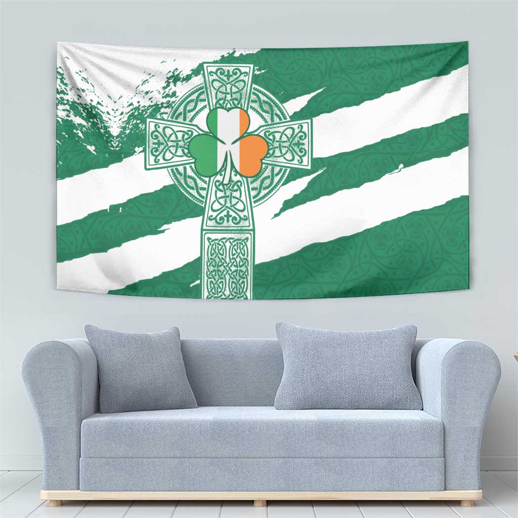 Ireland Celtic Cross Tapestry Irish Flag Shamrock - Wonder Print Shop