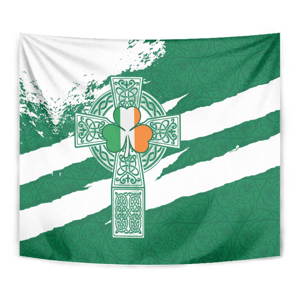 Ireland Celtic Cross Tapestry Irish Flag Shamrock - Wonder Print Shop