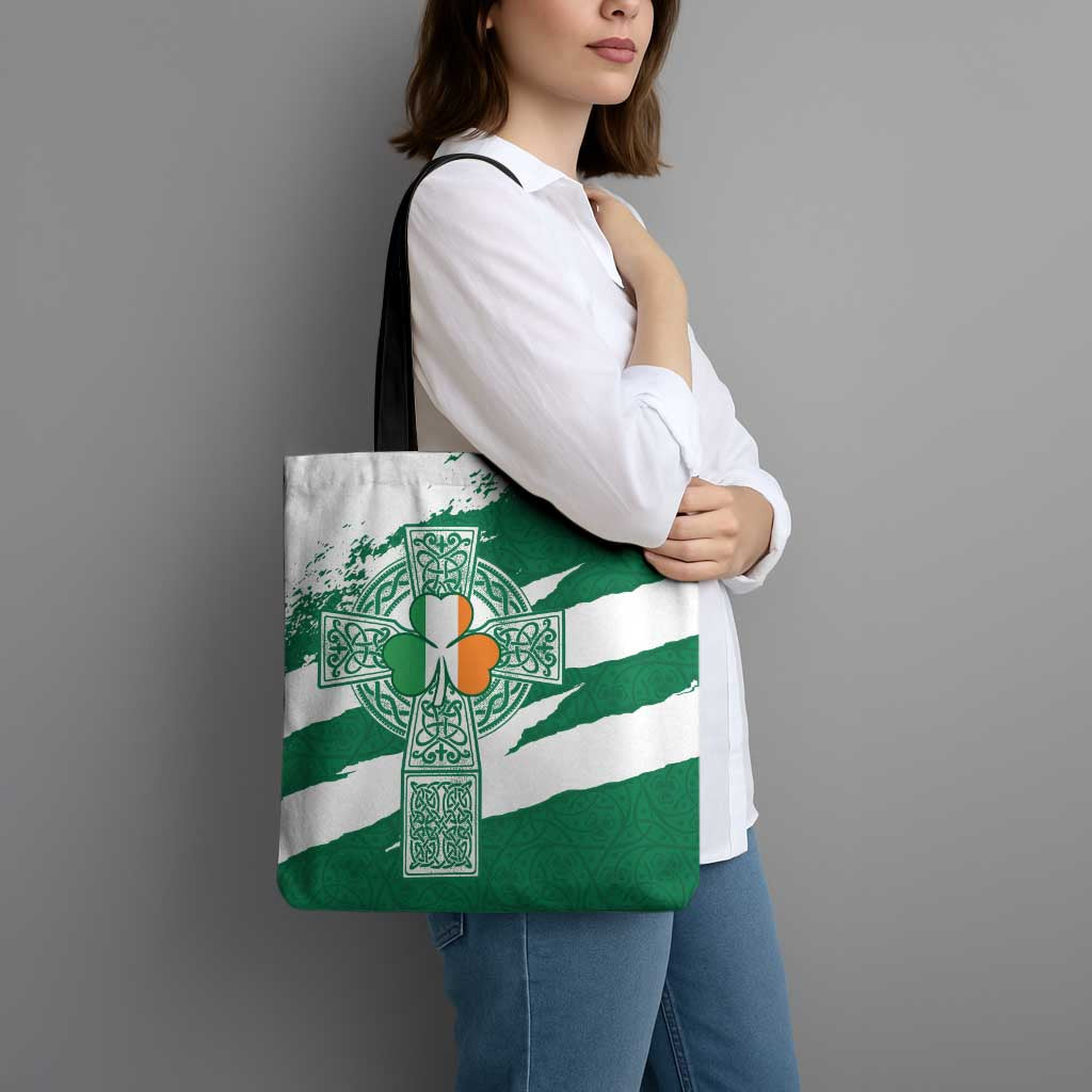 Ireland Celtic Cross Tote Bag Irish Flag Shamrock - Wonder Print Shop