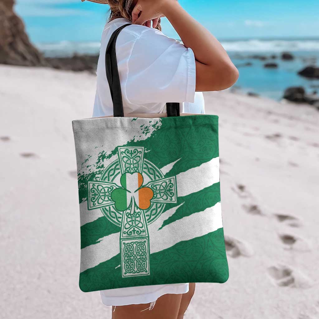 Ireland Celtic Cross Tote Bag Irish Flag Shamrock - Wonder Print Shop