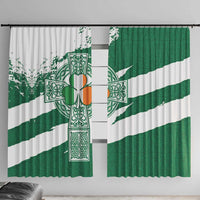 Ireland Celtic Cross Window Curtain Irish Flag Shamrock - Wonder Print Shop