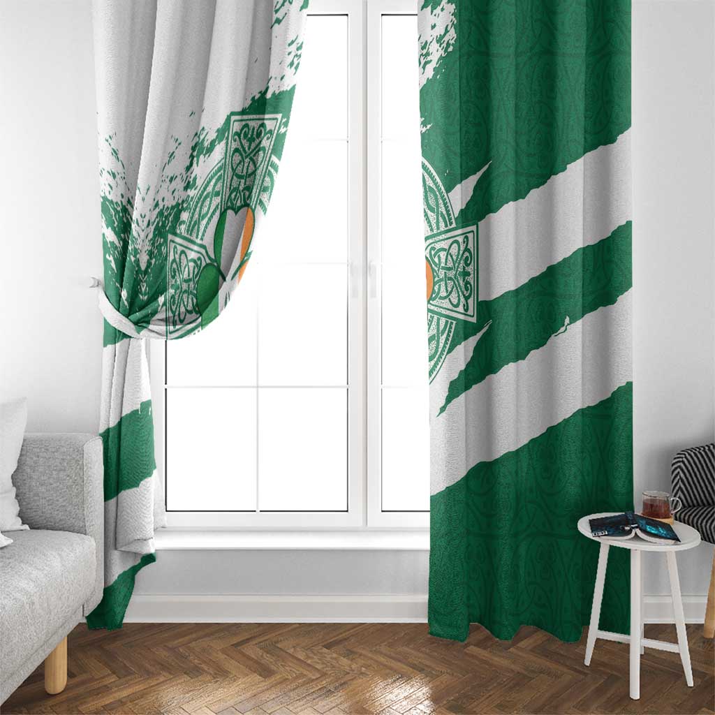 Ireland Celtic Cross Window Curtain Irish Flag Shamrock - Wonder Print Shop