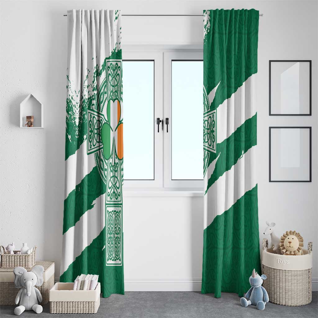 Ireland Celtic Cross Window Curtain Irish Flag Shamrock - Wonder Print Shop