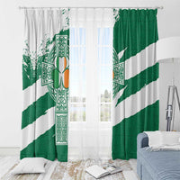 Ireland Celtic Cross Window Curtain Irish Flag Shamrock - Wonder Print Shop