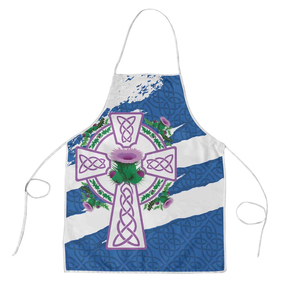 Scotland Celtic Cross Apron Thistle Flowers - Wonder Print Shop