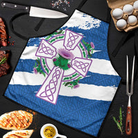 Scotland Celtic Cross Apron Thistle Flowers - Wonder Print Shop