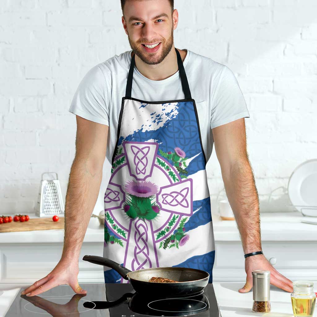 Scotland Celtic Cross Apron Thistle Flowers - Wonder Print Shop
