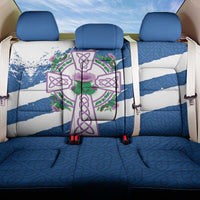 Scotland Celtic Cross Back Car Seat Cover Thistle Flowers - Wonder Print Shop