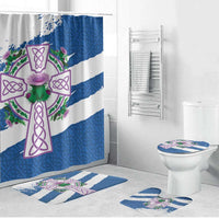 Scotland Celtic Cross Bathroom Set Thistle Flowers - Wonder Print Shop