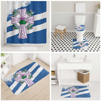 Scotland Celtic Cross Bathroom Set Thistle Flowers - Wonder Print Shop