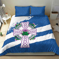 Scotland Celtic Cross Bedding Set Thistle Flowers - Wonder Print Shop