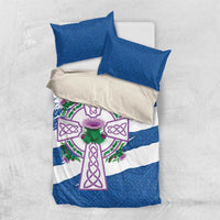 Scotland Celtic Cross Bedding Set Thistle Flowers - Wonder Print Shop