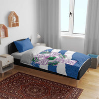 Scotland Celtic Cross Bedding Set Thistle Flowers - Wonder Print Shop