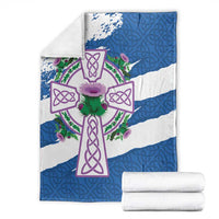 Scotland Celtic Cross Blanket Thistle Flowers - Wonder Print Shop