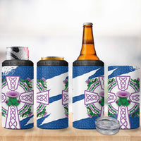 Scotland Celtic Cross 4 in 1 Can Cooler Tumbler Thistle Flowers - Wonder Print Shop