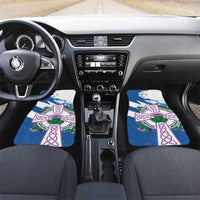 Scotland Celtic Cross Car Mats Thistle Flowers - Wonder Print Shop